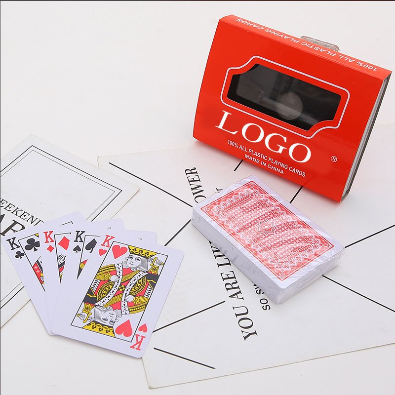 Wholesale Brand Waterproof Plastic Playing Cards Durable Comfortable Bend Feel Two Sets With Custom Box Logo Poker Players