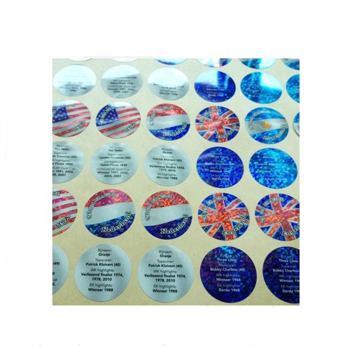 Wholesale Hot Stamping Holographic Laser Label Golf Mini Metal Casino Hologram Poker Chip Label Sticker