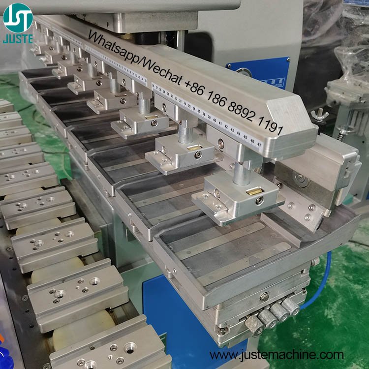 8 Index Color Pad Printing Machine Conveyor Pad Printer For Wooden Handle Micro SD Card Poker Chips Ceramic Dog Bowl Wristbands