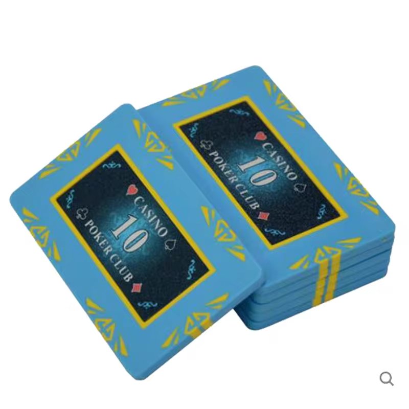 10PCS rectangle Premium Square Clay Chips With Inner Iron Texas Hold'em Poker Chips Entertainment Tokens