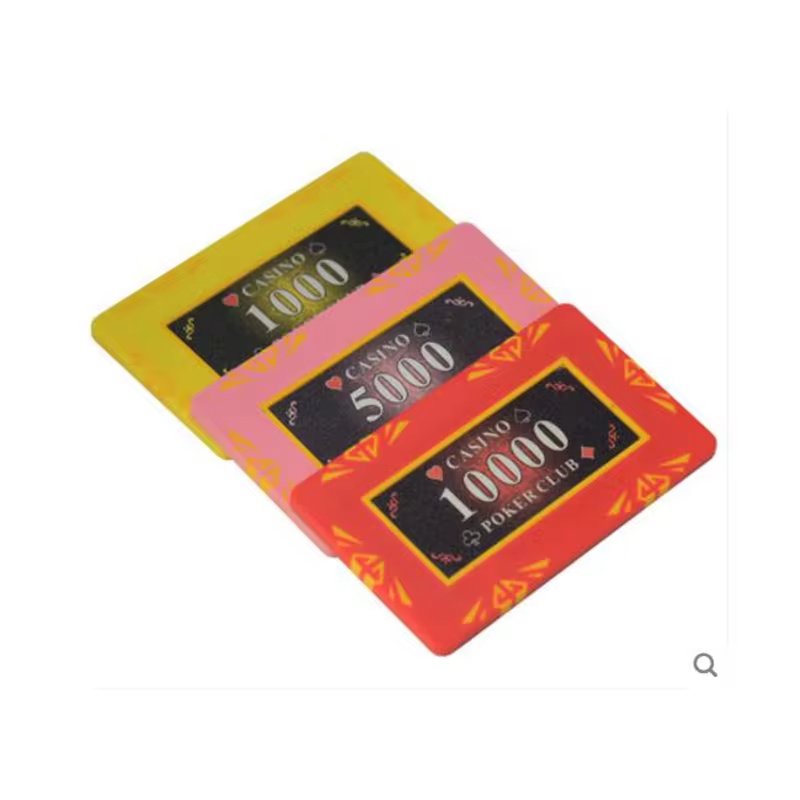 10PCS rectangle Premium Square Clay Chips With Inner Iron Texas Hold'em Poker Chips Entertainment Tokens