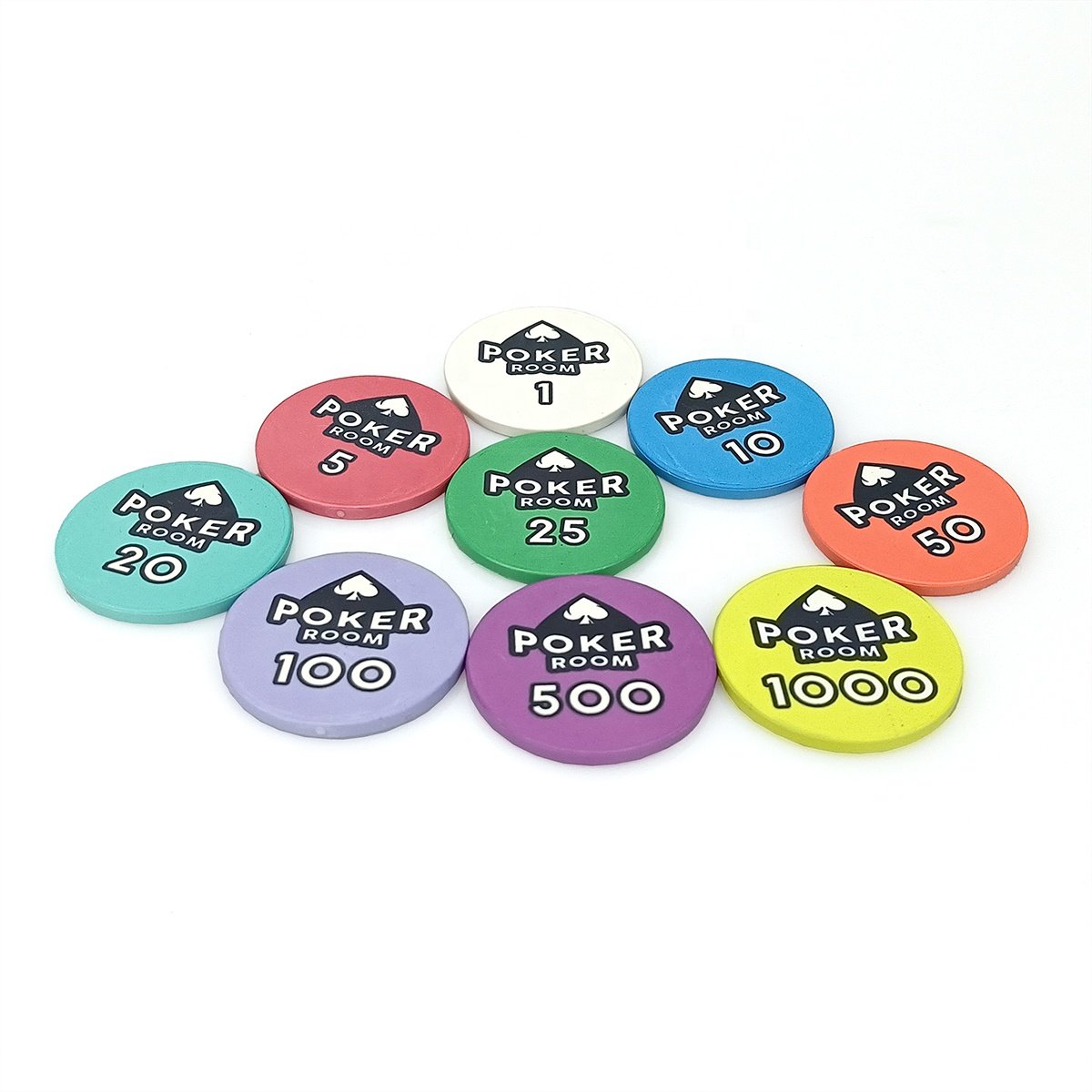 Wholesale promotion ceramic poker chips 10g ept 39mm poker room chip custom logo free design and samples for casino table games