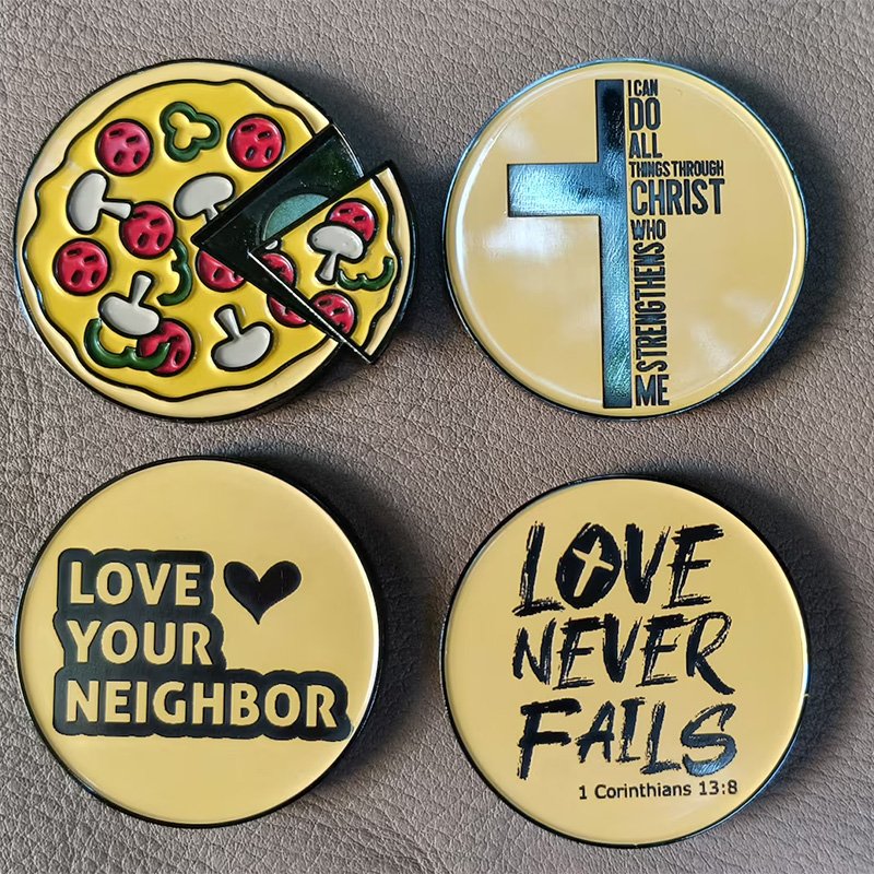 Wholesales Custom Soft Enamel Metal Logo Poker Chip Set Magnetic Golf Ball Markers