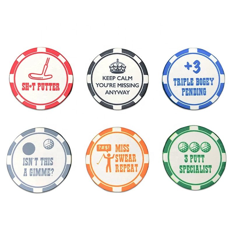 High quality Golf Accessories Custom Plastic Golf Ball Marker Poker Chips Ball Marker