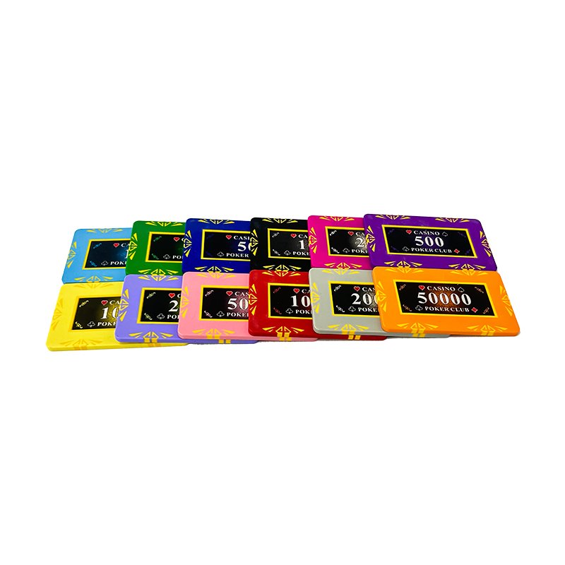 Square Ceramic Poker Chips Professional Casino Token Custom Poker Table Gambling Game Coin