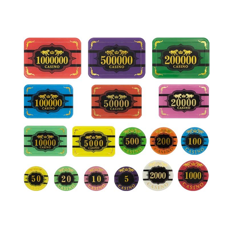 High Quality Custom Gambling Poker Chips Acrylic rectangle Casino Poker Chips Plaque Acrylic Poker Chip rectangle