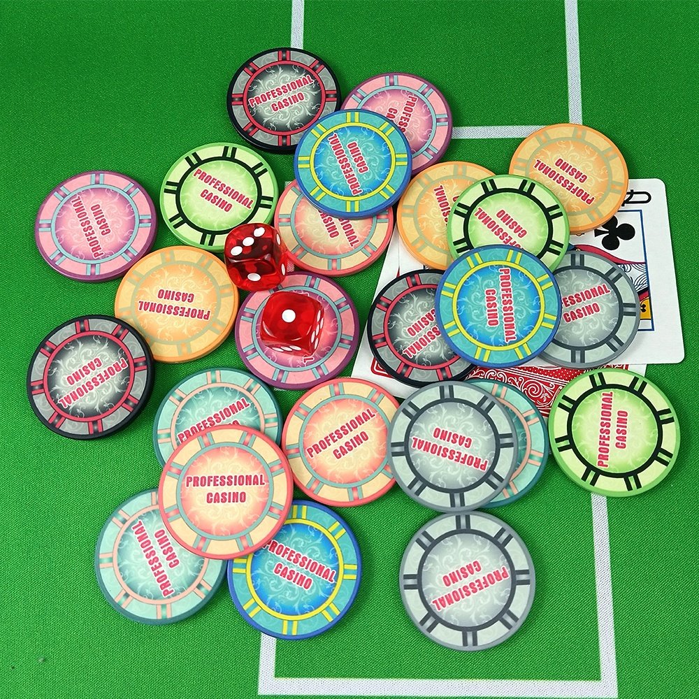 Customized 12g ceramic poker chips 43mm keramik with denominations casino grade double sided can print different logo design