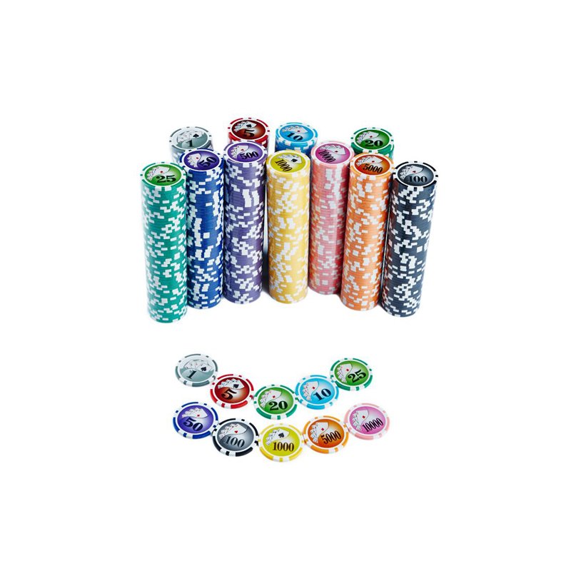 Factory supply ABS Plastic 40mm quality 14g clay Casino Gambling Custom logo Printed Poker Chips
