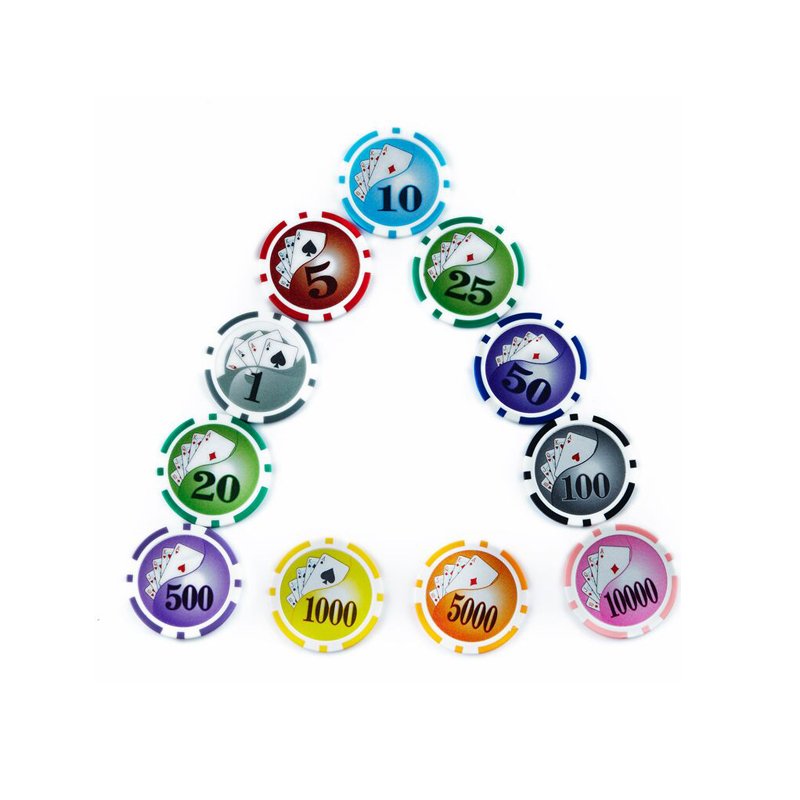 Factory supply ABS Plastic 40mm quality 14g clay Casino Gambling Custom logo Printed Poker Chips