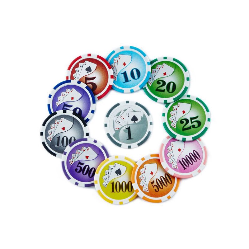 Factory supply ABS Plastic 40mm quality 14g clay Casino Gambling Custom logo Printed Poker Chips