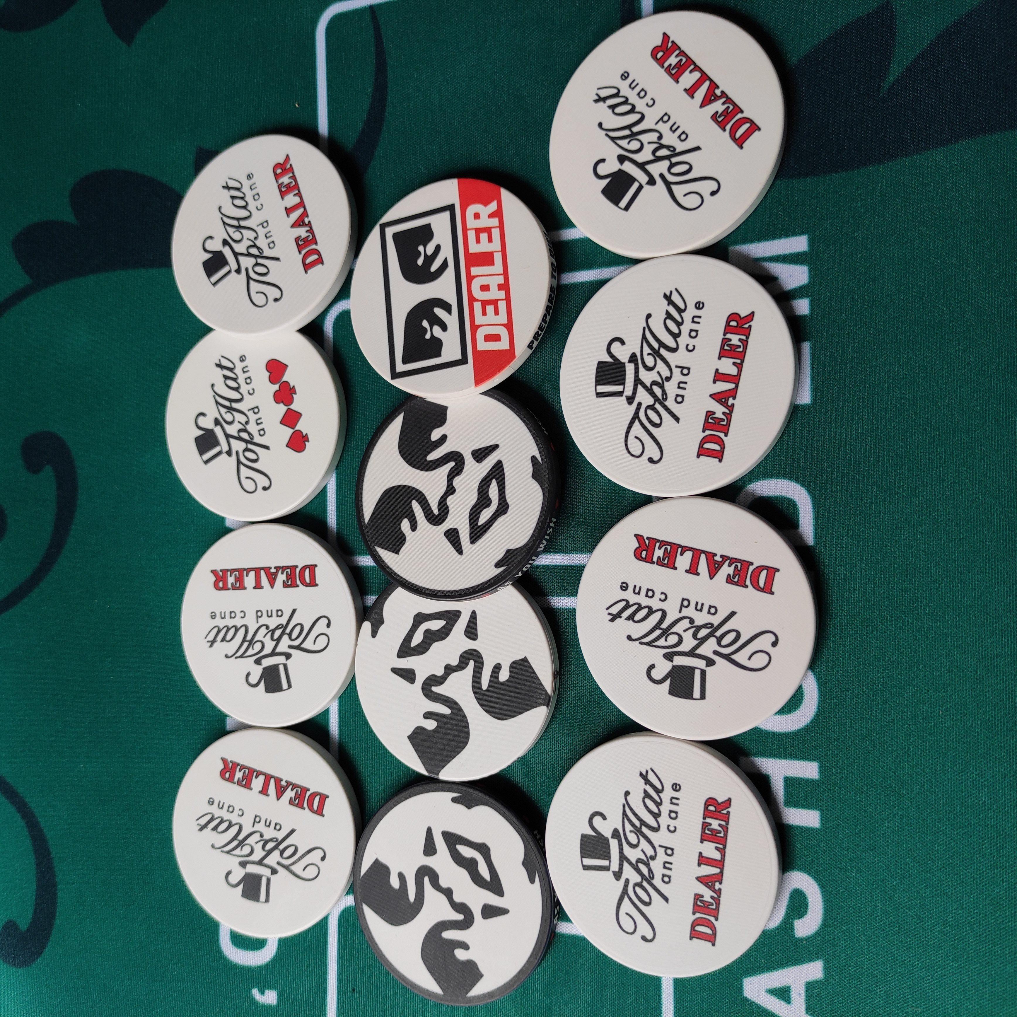 Large oversized ceramic poker chip dealer buttons custom made for you