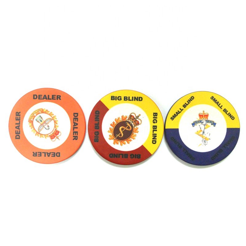 Large oversized ceramic poker chip dealer buttons custom made for you