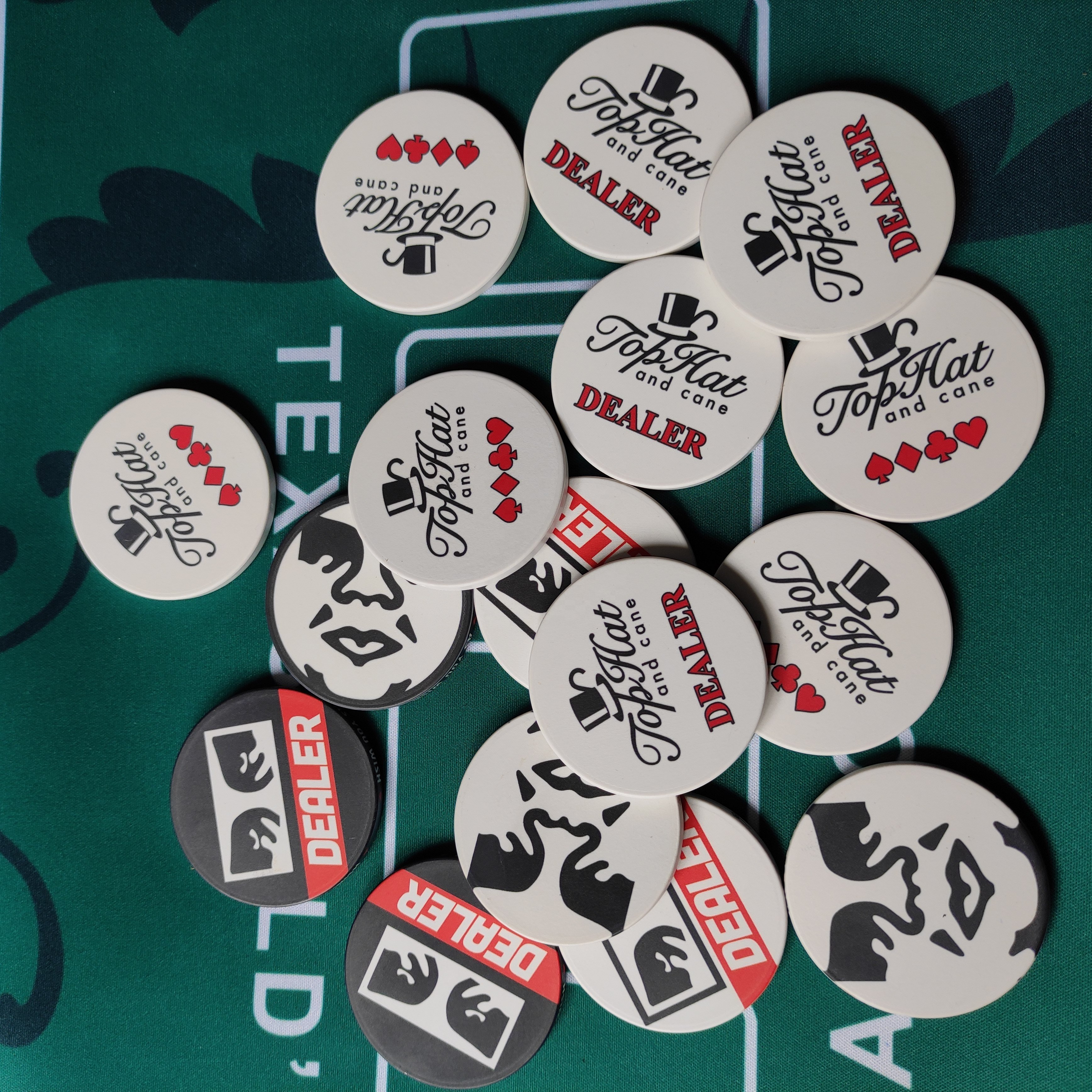 Large oversized ceramic poker chip dealer buttons custom made for you