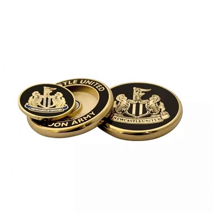 New 40mm 2 sided custom embossed metal magnetic golf poker chip ball marker