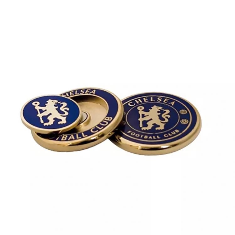 New 40mm 2 sided custom embossed metal magnetic golf poker chip ball marker