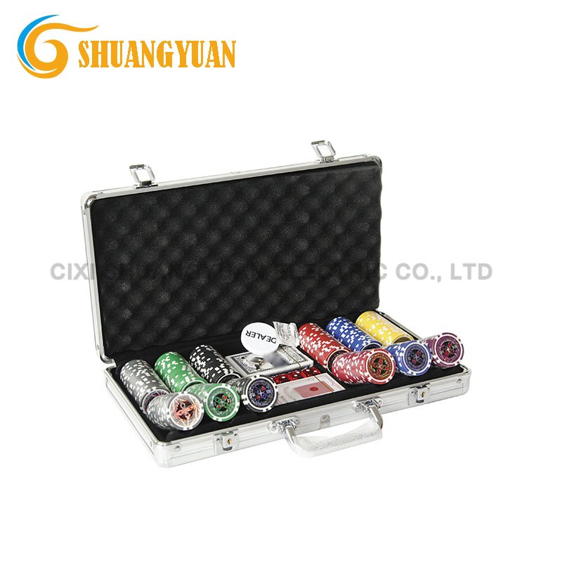 300pcs Poker Chip Set With Aluminum Case, 11.5g Ultimate Poker Chip
