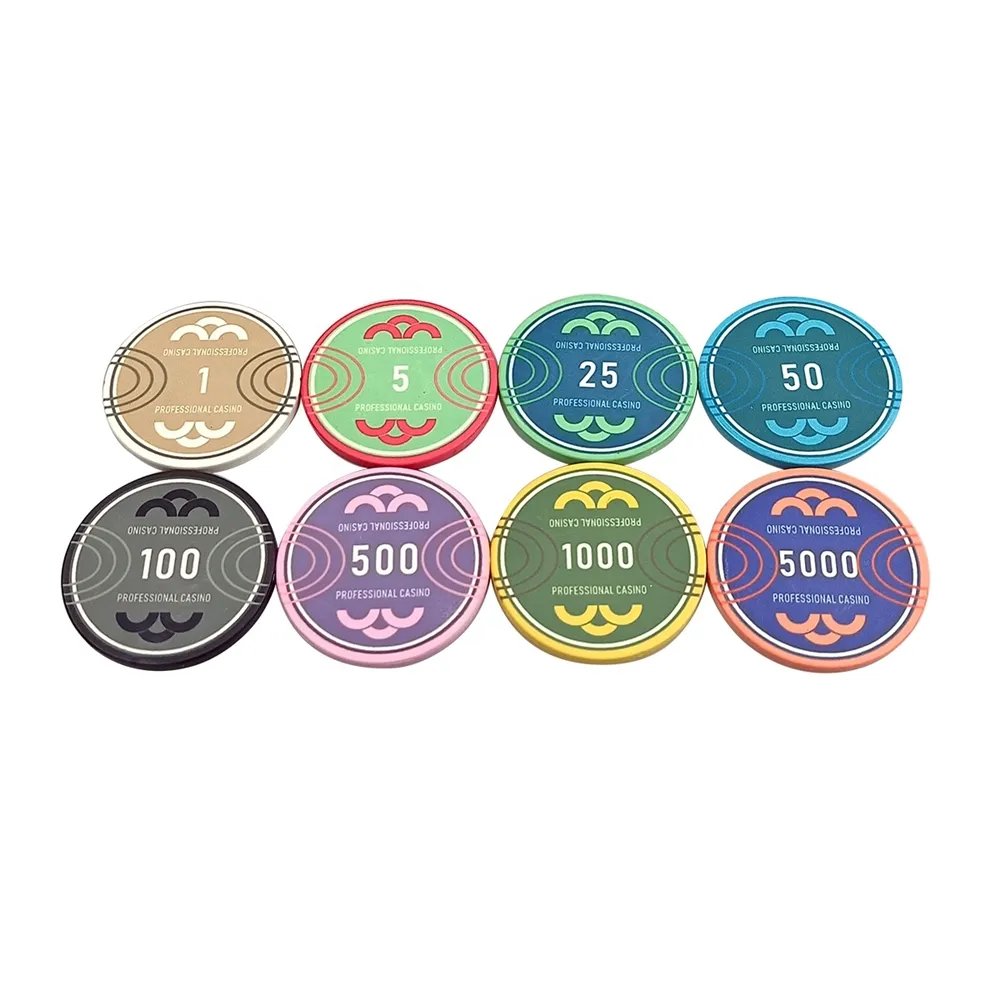 Customizable 39mm Monte Carlo Ceramic Poker Chips High-Quty Keramik Blank for Chess & Poker Games