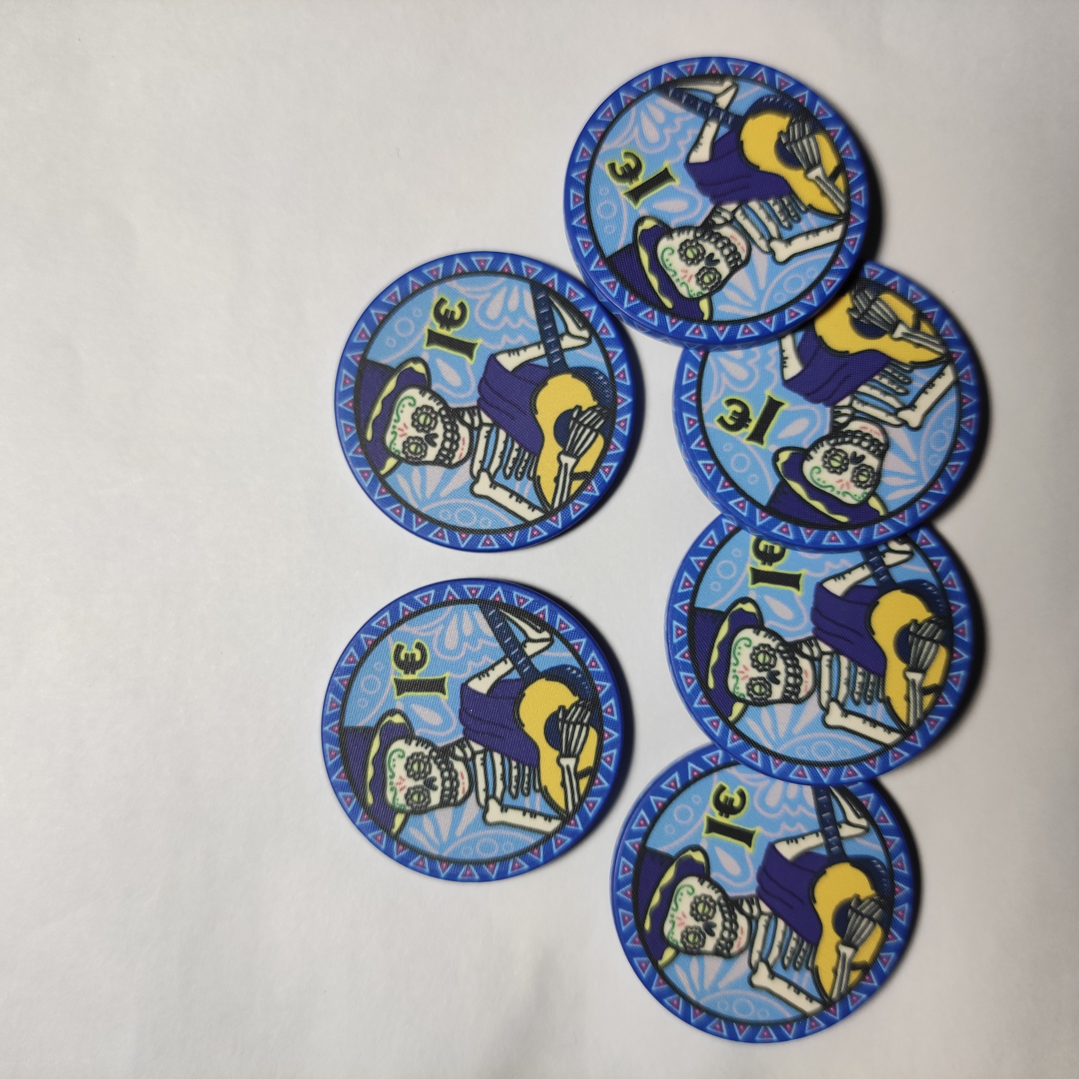 Textured ceramic poker chip custom made your color and denominations