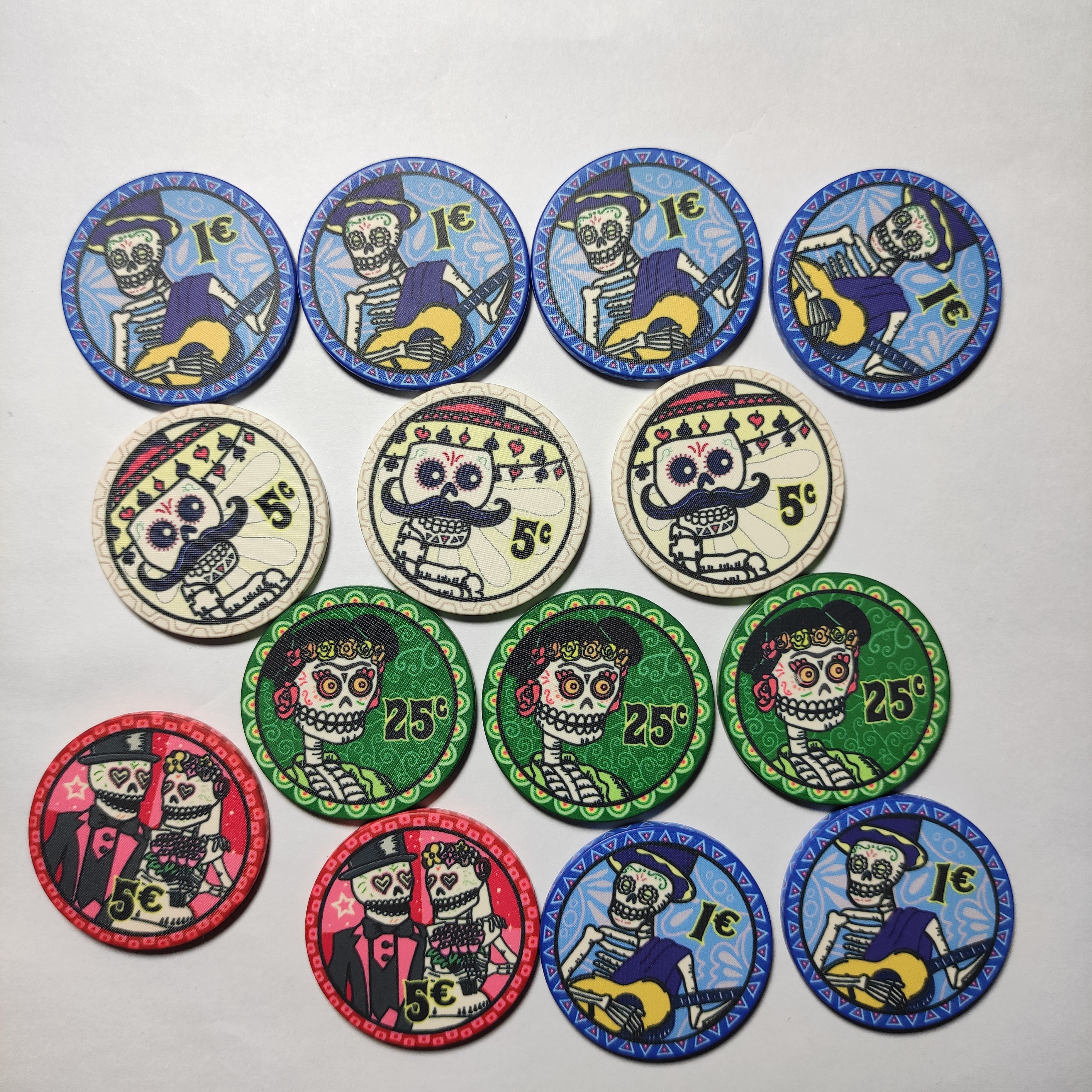 Textured ceramic poker chip custom made your color and denominations