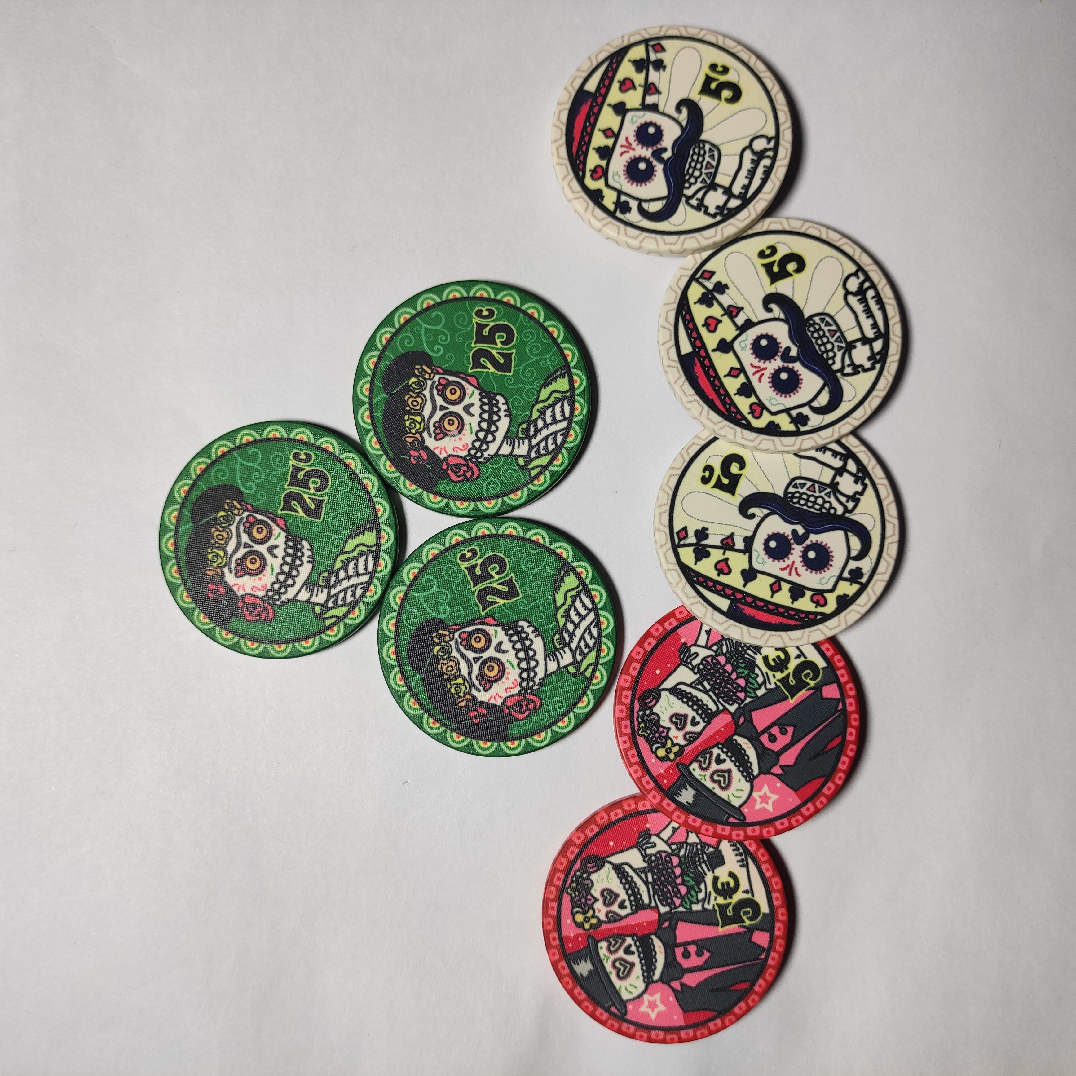 Textured ceramic poker chip custom made your color and denominations