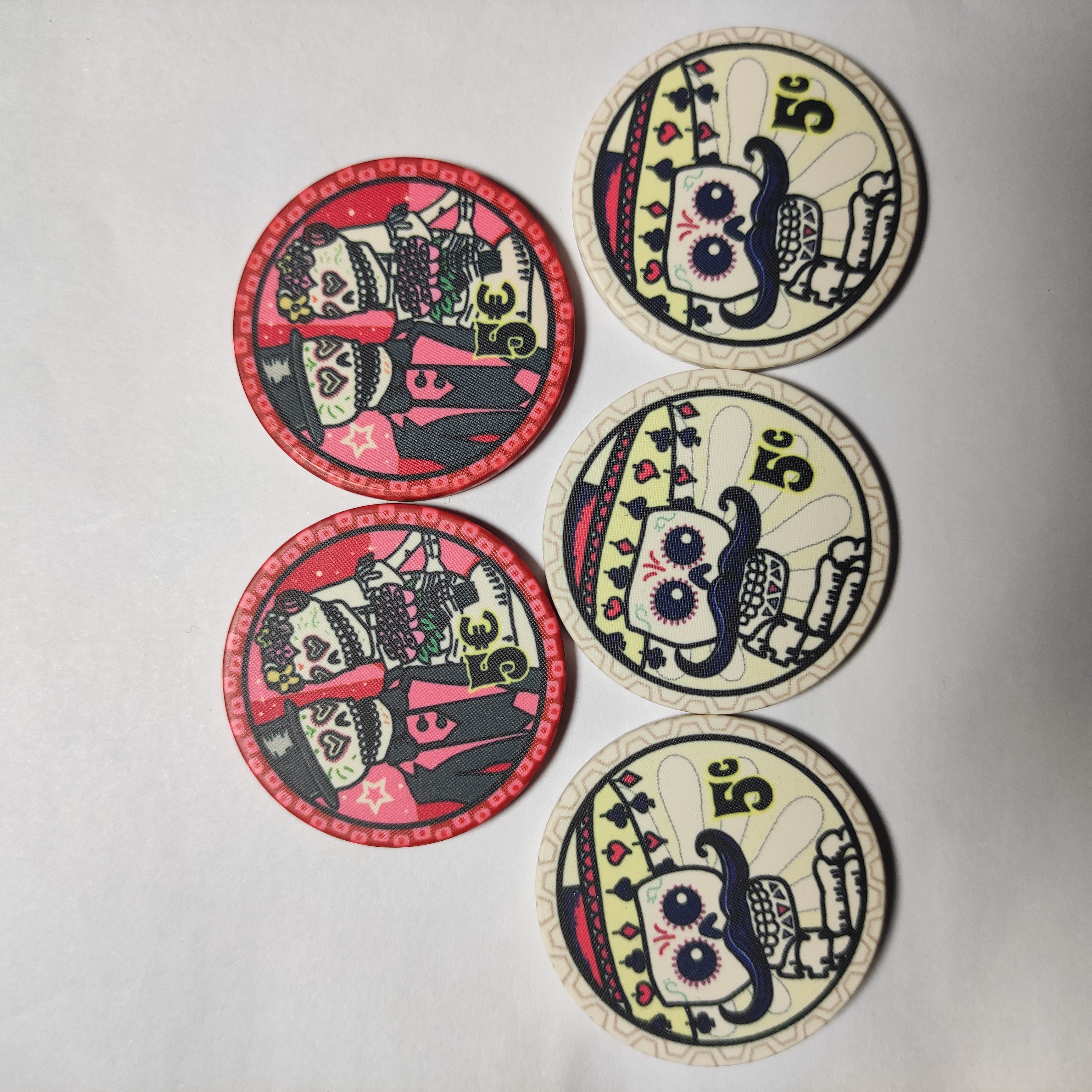 Textured ceramic poker chip custom made your color and denominations