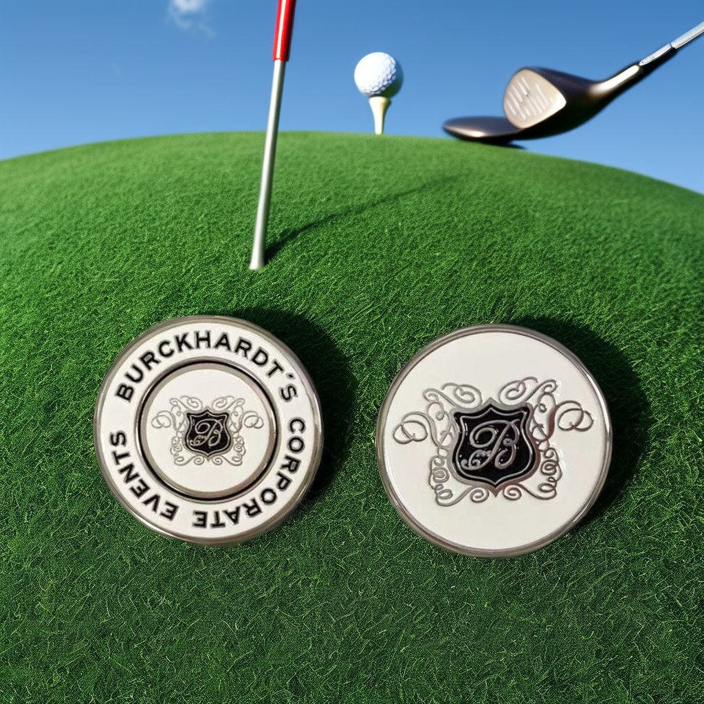 Dongguan Customized Cast Zinc Alloy Metal Enamel Golf Products 40/42/45mm Sundial Yardage Grid Magnetic Poker Chip Ball Marker