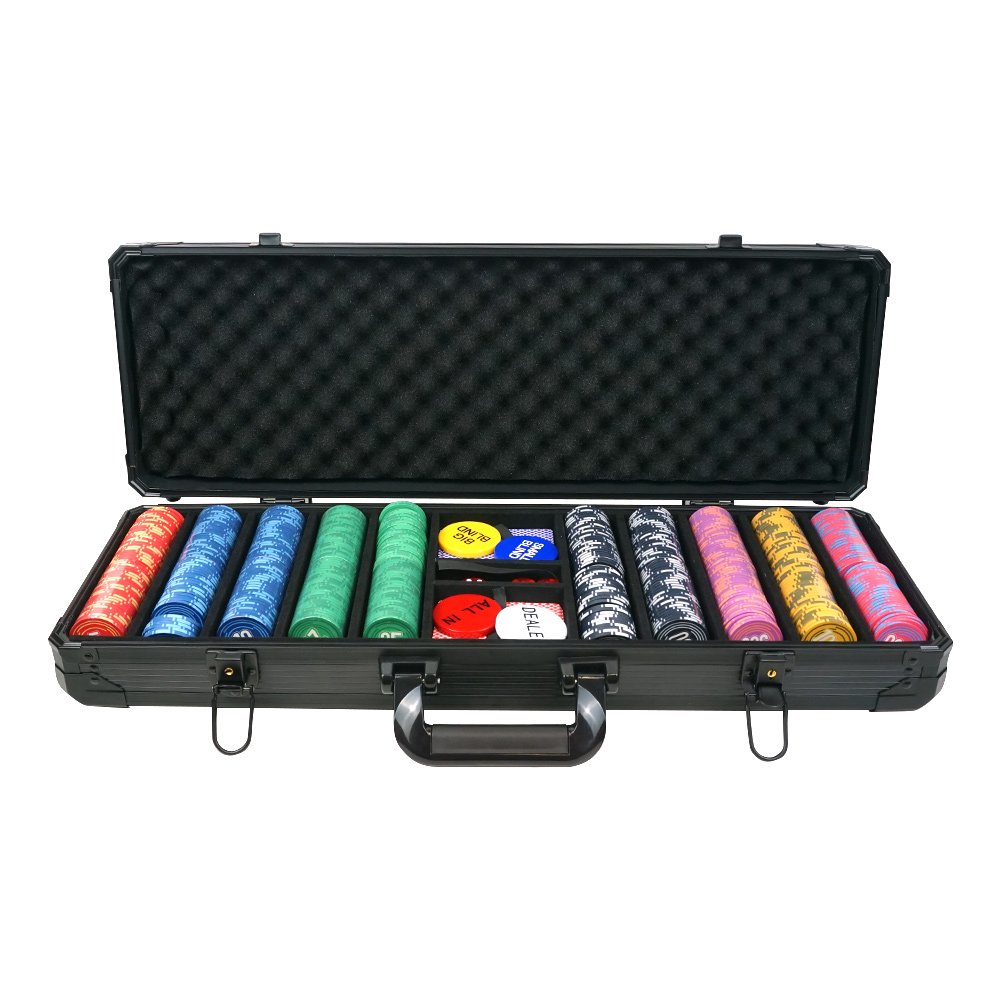 Free design custom ceramic poker chip sets casino poker room full ceramic chip sets with dealer button playing cards and dice