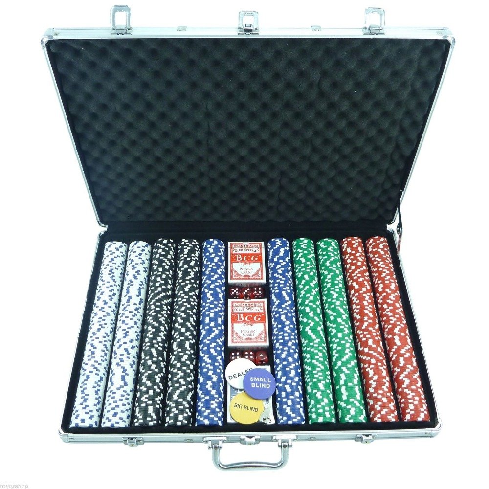 Good Quality 1000 Chips Poker Set Capacity Aluminum Hard Case