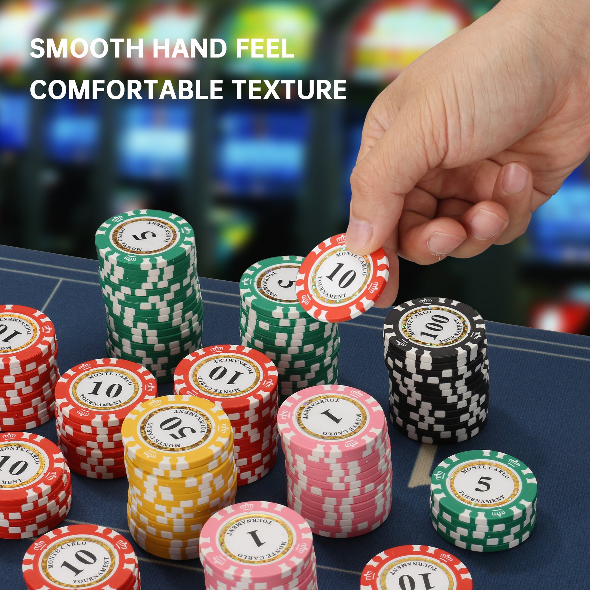11.5g Abs Clay Ceramic Chip Poker Set In Stock Chip Case Plastic Gambling Game Custom Printing Blank Casino Royal Poker Chips
