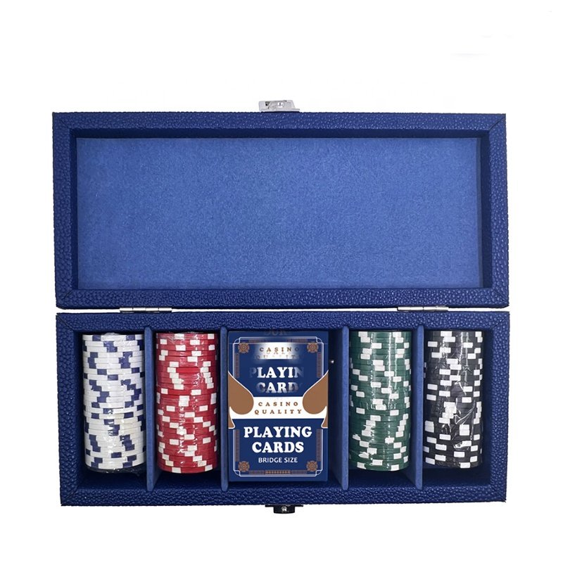 High Quantity Clay 100pcs Poker Chips Set with leather Case ,poker chip game set