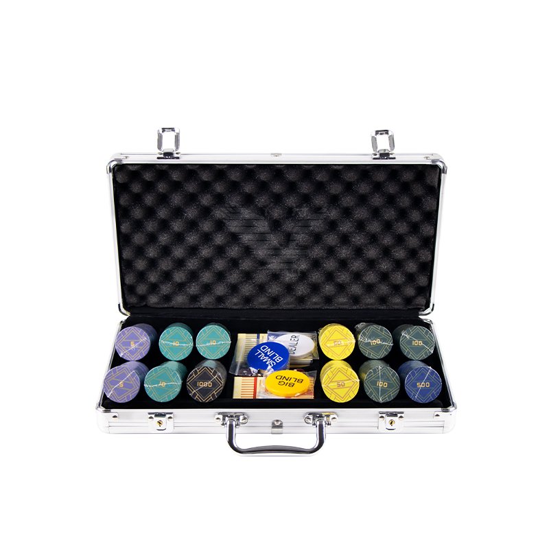 YH June New Discount Good Quality Casino Chip Ceramic Poker Chips Set 300/500pcs in Aluminum Case for Gambling