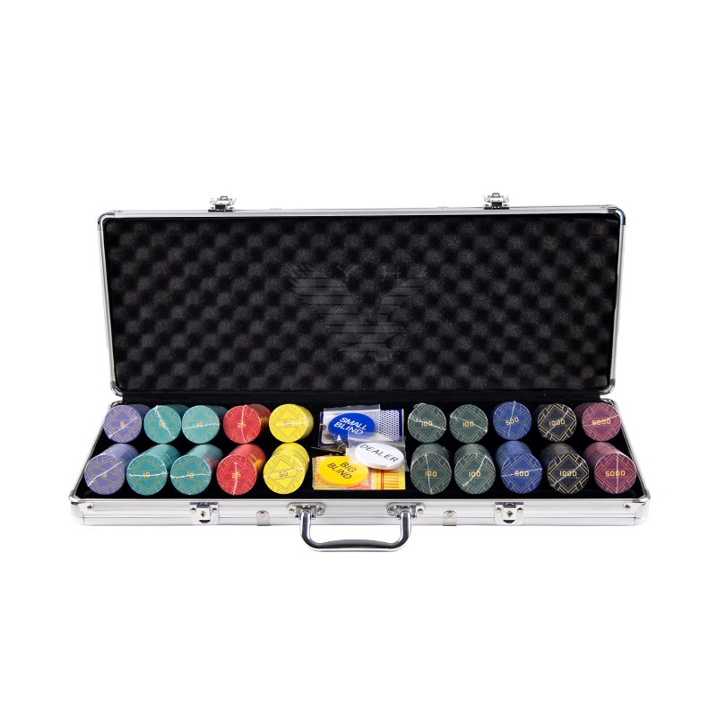 YH June New Discount Good Quality Casino Chip Ceramic Poker Chips Set 300/500pcs in Aluminum Case for Gambling