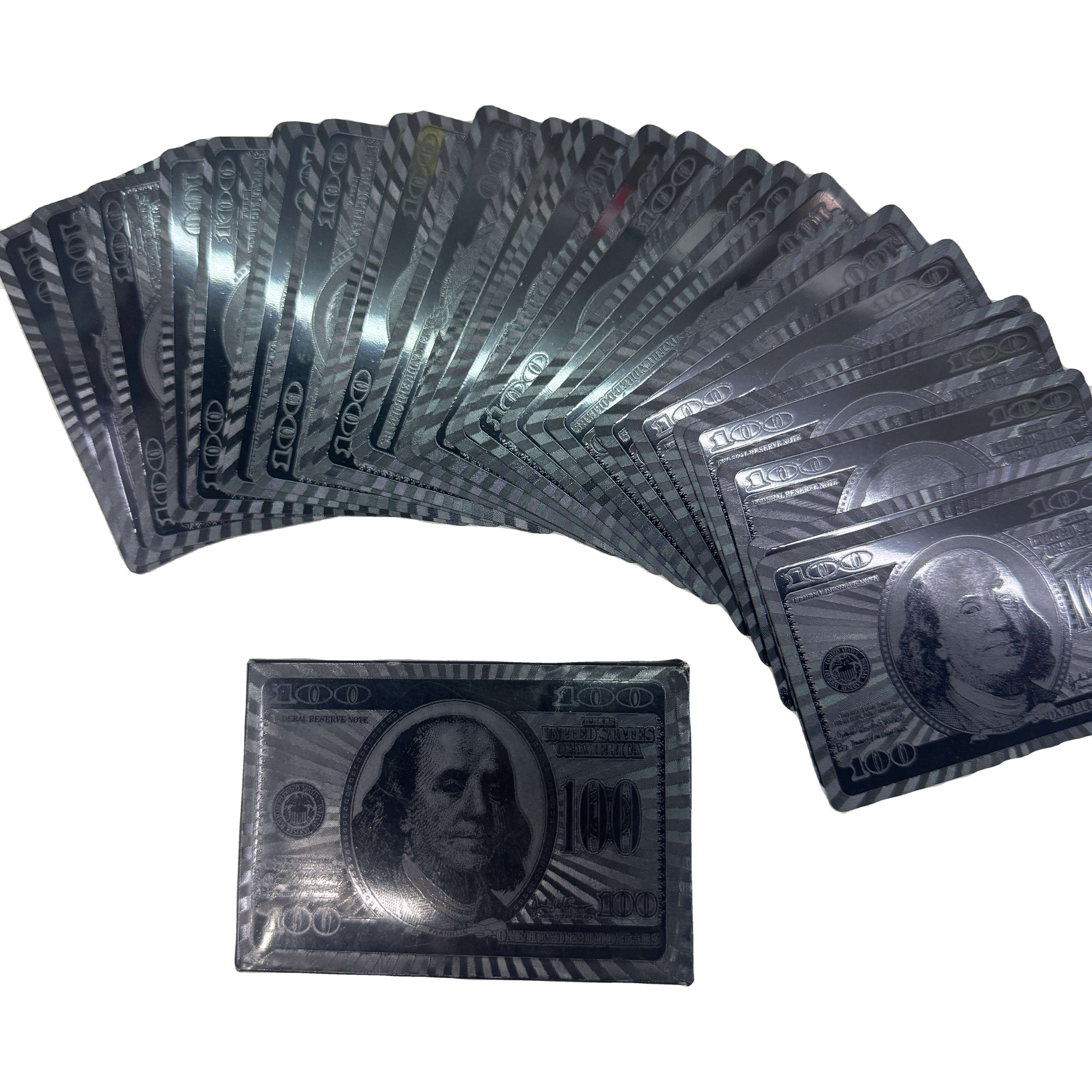 Professional Supplier Black foil plated pattern Texas Hold'em Frosted portrait stars poker cards card mold poker chips