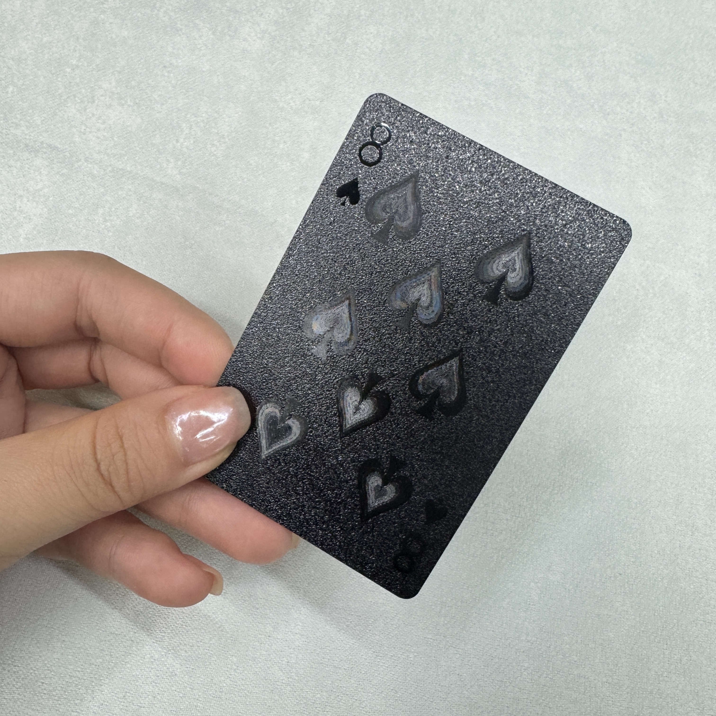 Professional Supplier Black foil plated pattern Texas Hold'em Frosted portrait stars poker cards card mold poker chips