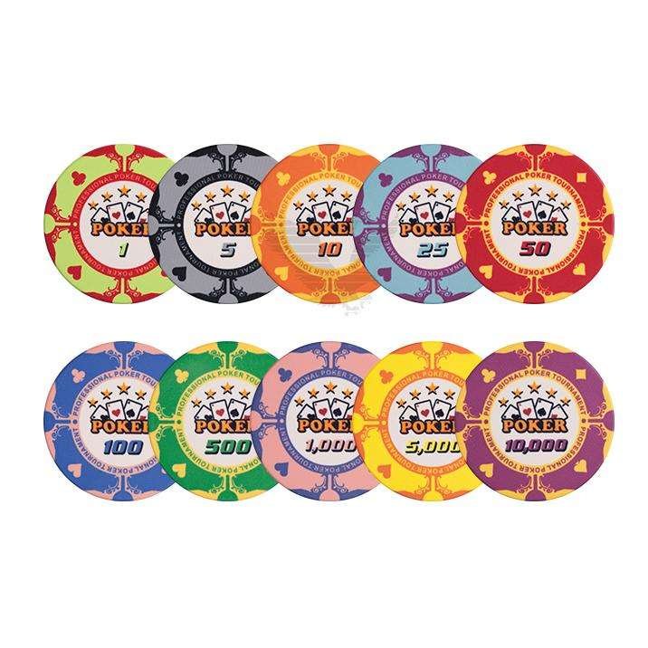 YH 10 Gram Premium Ceramic Poker Chips Poker Set - 300 Chips - Aluminum Case - Poker Casino Chip UV