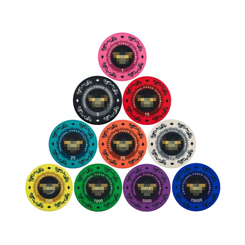 High Quality Custom Logo Ceramic Casino Poker Chips 39mm 43mm Multi-Color Lightweight at 10g Made from Durable ABS Plastic