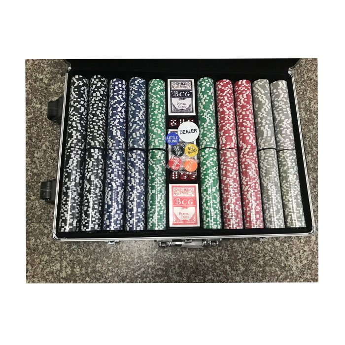 1000 Pcs poker chip set in aluminum case