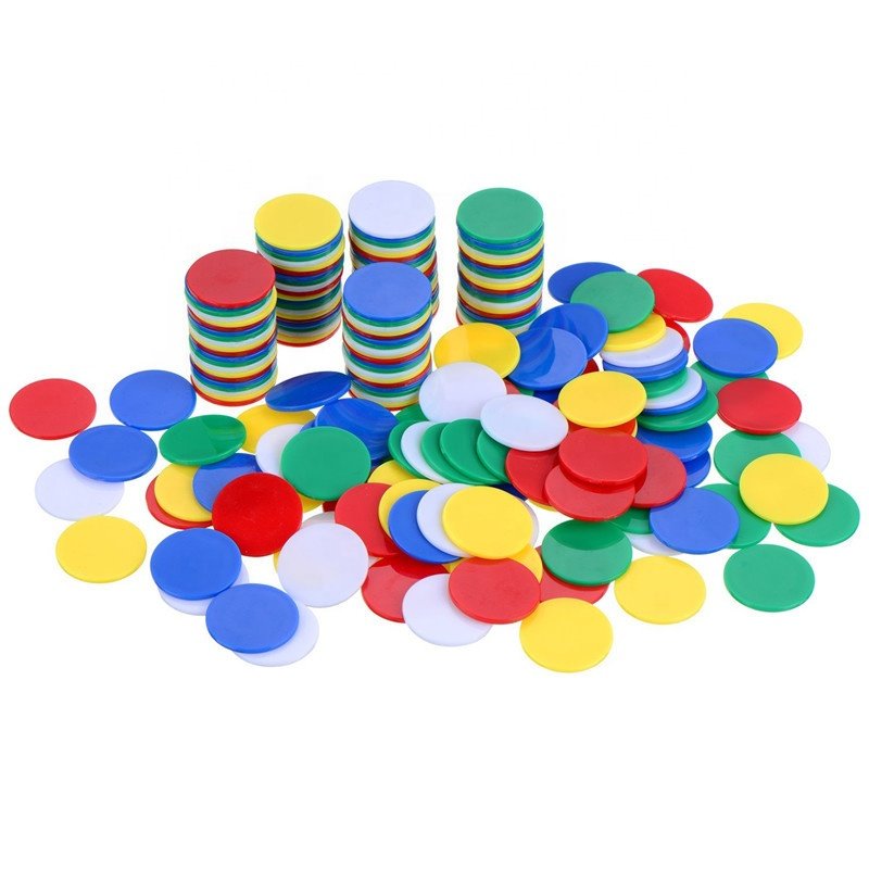 19mm plastic solid color small chip board game accessories for bingo games
