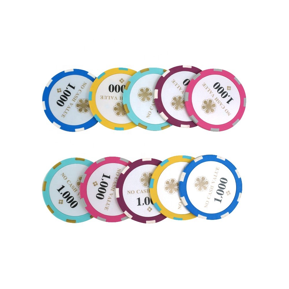Flower Patterned High Frequency Hertz RFID Electronic Chip Casino Trackable Poker Game Chip