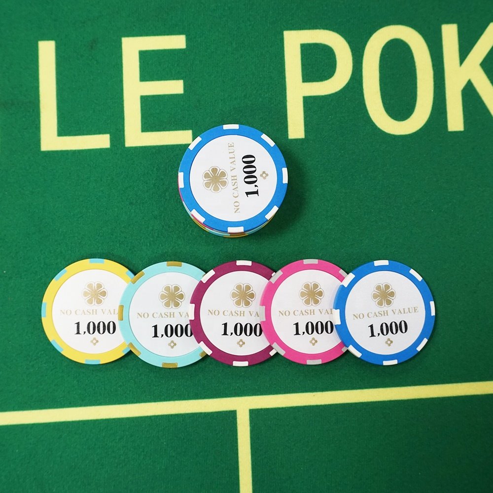 Flower Patterned High Frequency Hertz RFID Electronic Chip Casino Trackable Poker Game Chip