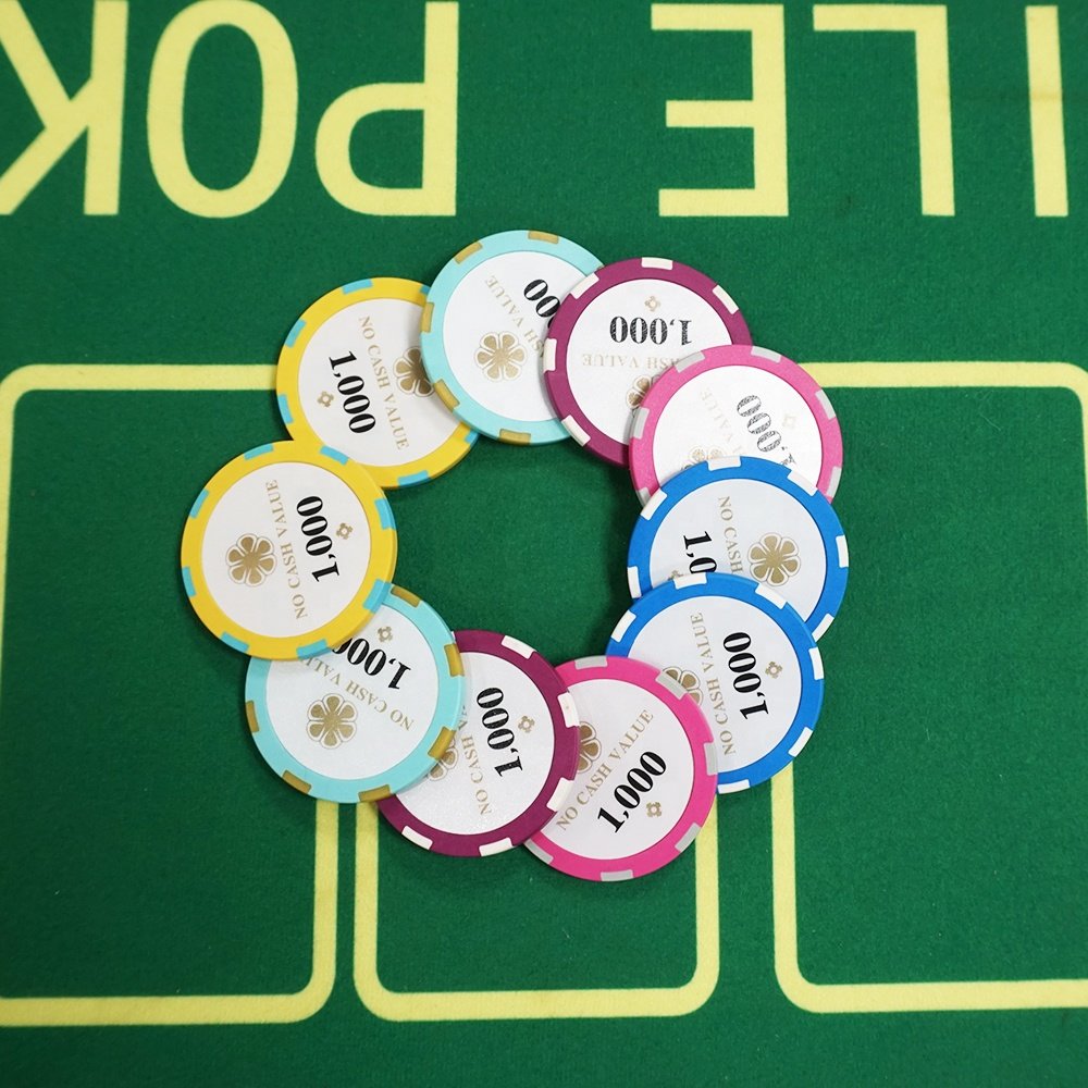 Flower Patterned High Frequency Hertz RFID Electronic Chip Casino Trackable Poker Game Chip