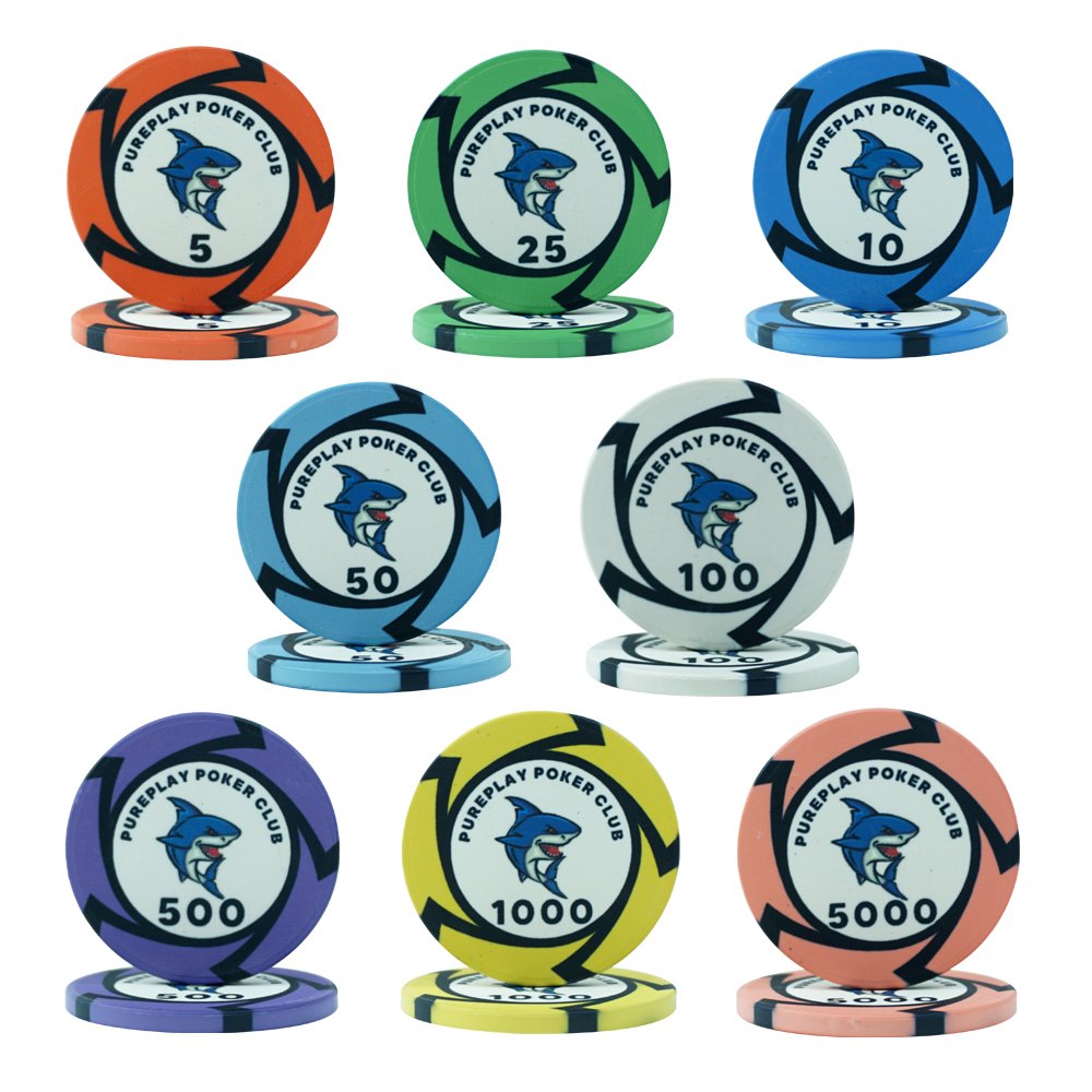 The Novelty Version 10g Casino Custom Shark 39mm Ceramic Poker Chips Set Can Do Fast For Sample and Bulk Keramiske Pokerchips