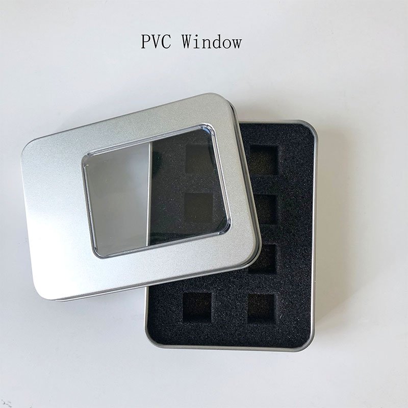 Poker Card Tobacco In Stock Open Window Metal Tin Boxes With Sponge Tray Storage Box,Vintage Metal Case For USB Drive