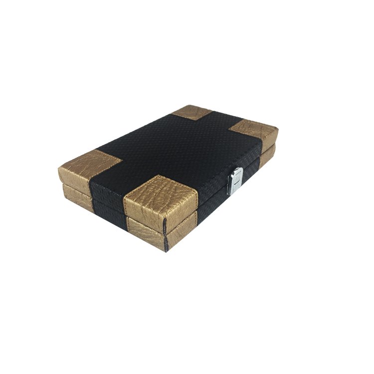 Customs Color Dominoes Game Set with PU Leather Box Packaging