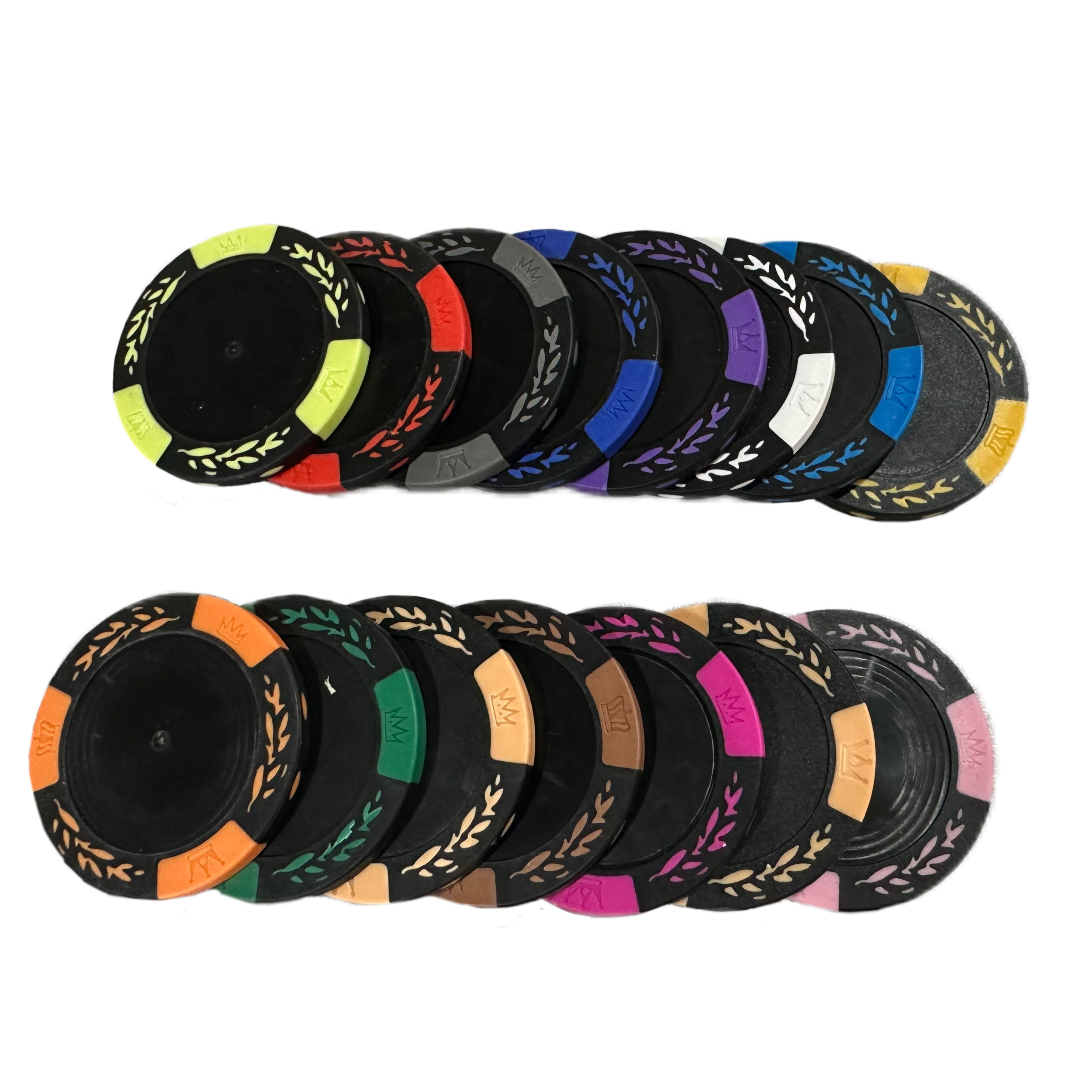 custom 100% clay poker chips with 13.5grams