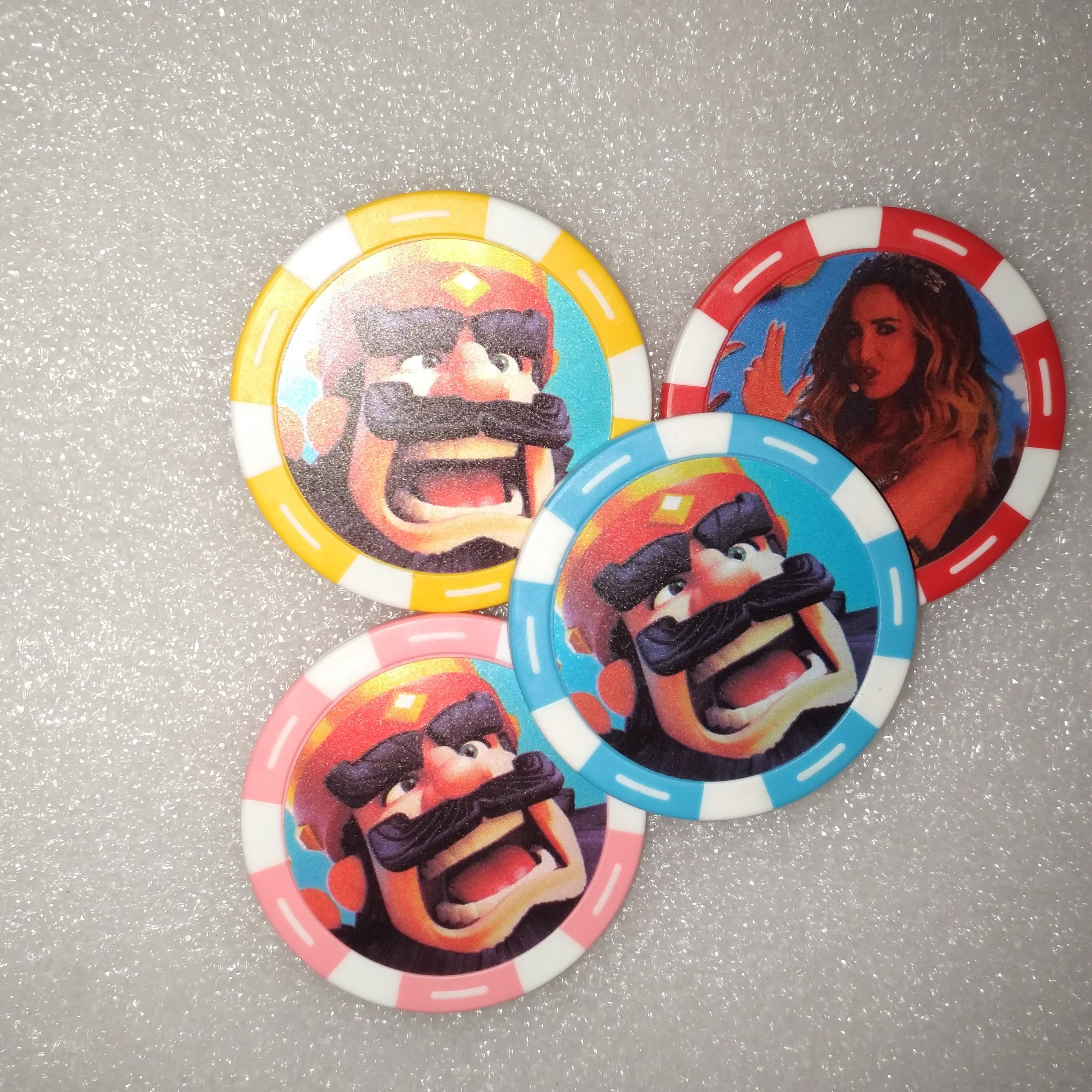 Two tone 11.5G ABS classical Game tokens jetons poker chips with stickers inlay
