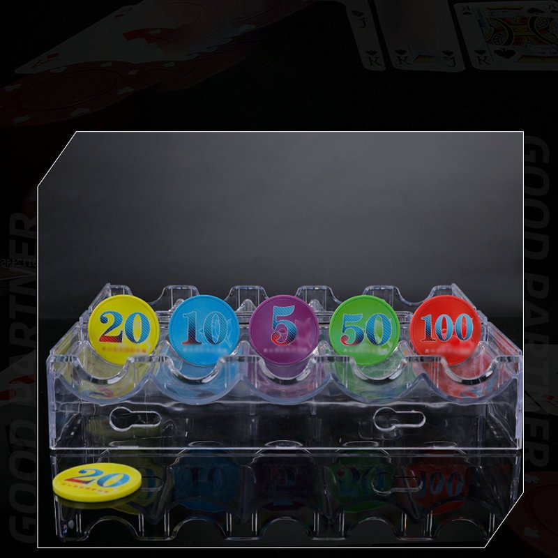 Dericsson Poker chip case poker holder transparent acrylic chip storage box 100 pieces/box poker case