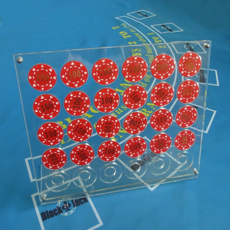 acrylic poker chips display stand