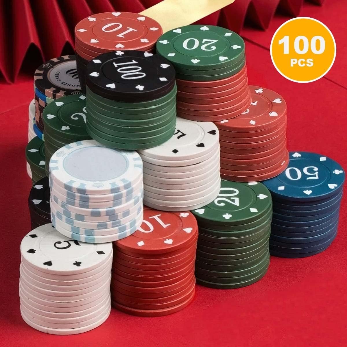 Fancy Plastic Poker Chips Custom Logo Printed Colorful Chips For Tabletop Game, Cheap PP/ High Quality ABS Material