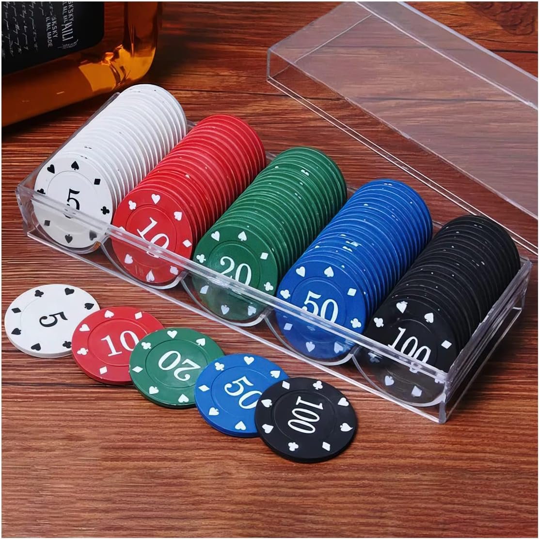 Fancy Plastic Poker Chips Custom Logo Printed Colorful Chips For Tabletop Game, Cheap PP/ High Quality ABS Material